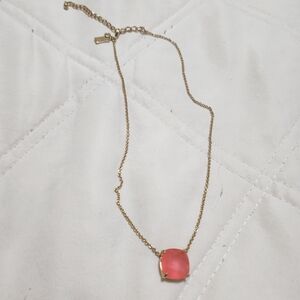 Kate Spade Gold Necklace with Pink Gem